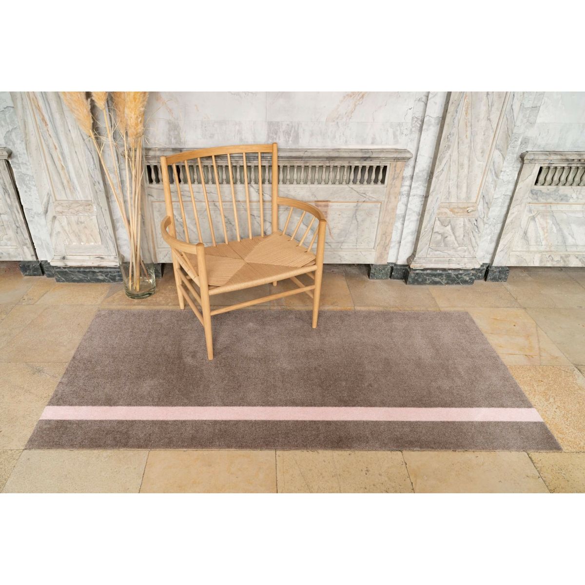 STRIPES VERTIKAL - SAND/LYS ROSE - Sand/Rose / 67x120x0,7