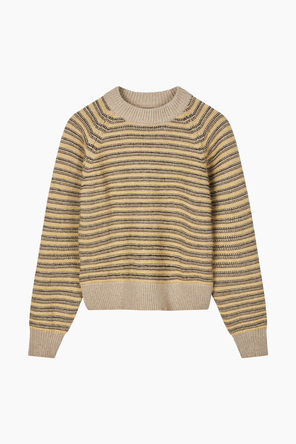 Stripey Martha Sweater - Oatmeal Melange Mix - Mads Nørgaard - Stribet L