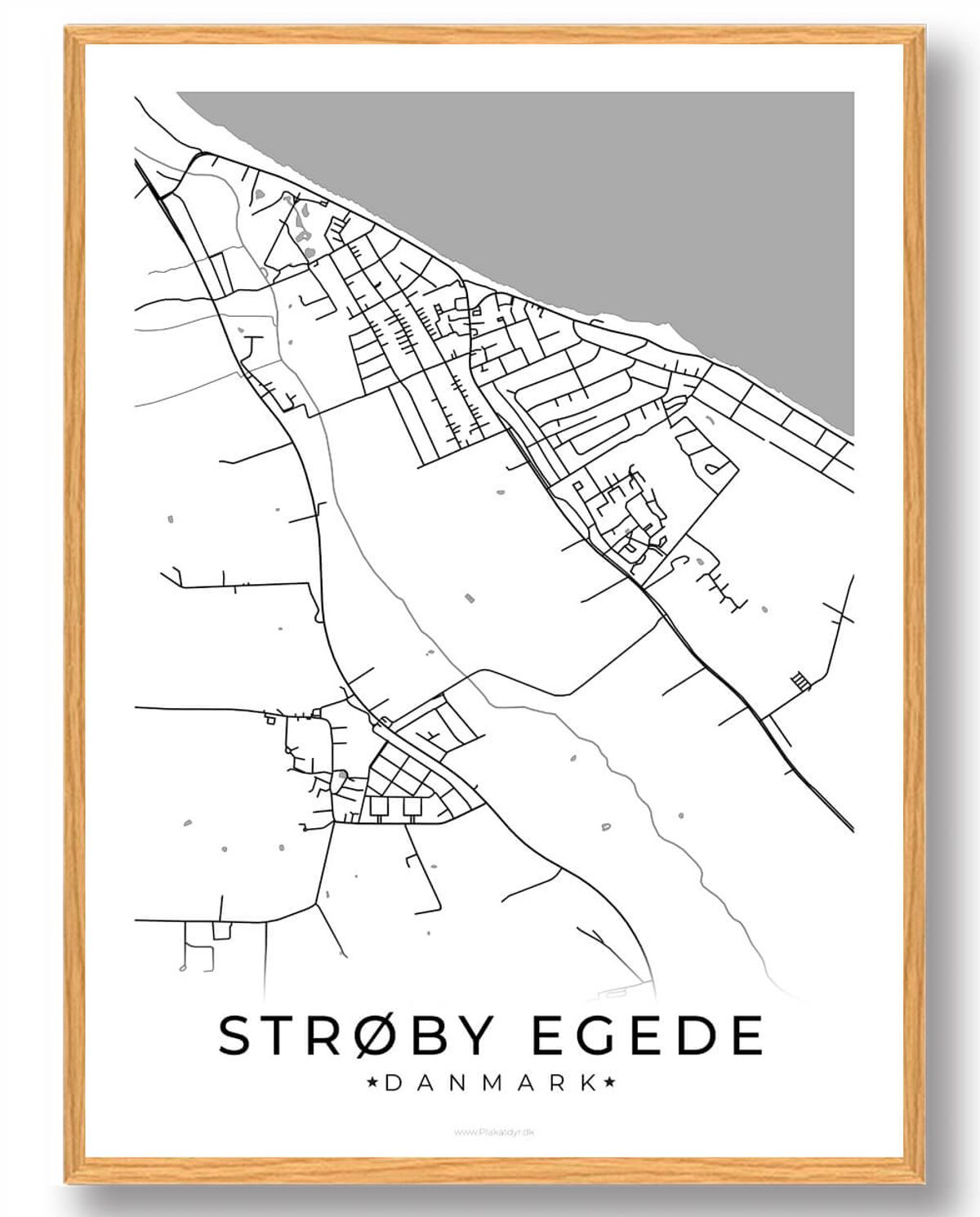 Strøby Egede by plakat - hvid (Størrelse: L - 50x70cm (B2))