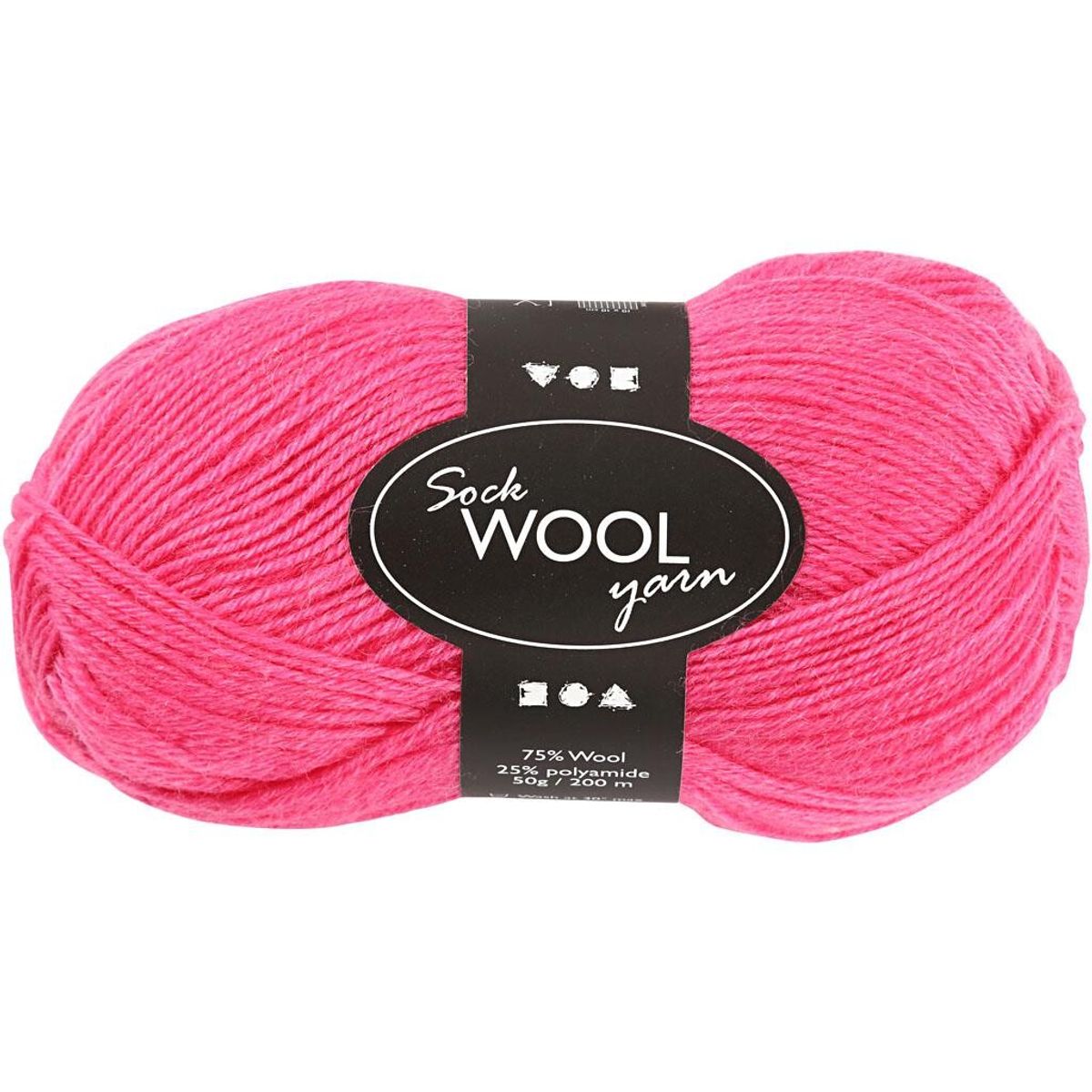 Strømpegarn, L: 200 m, pink, 50g