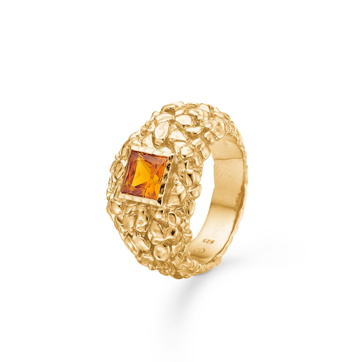 Studio Z Untamed ring i guldbelagt med orange kubisk zirkon