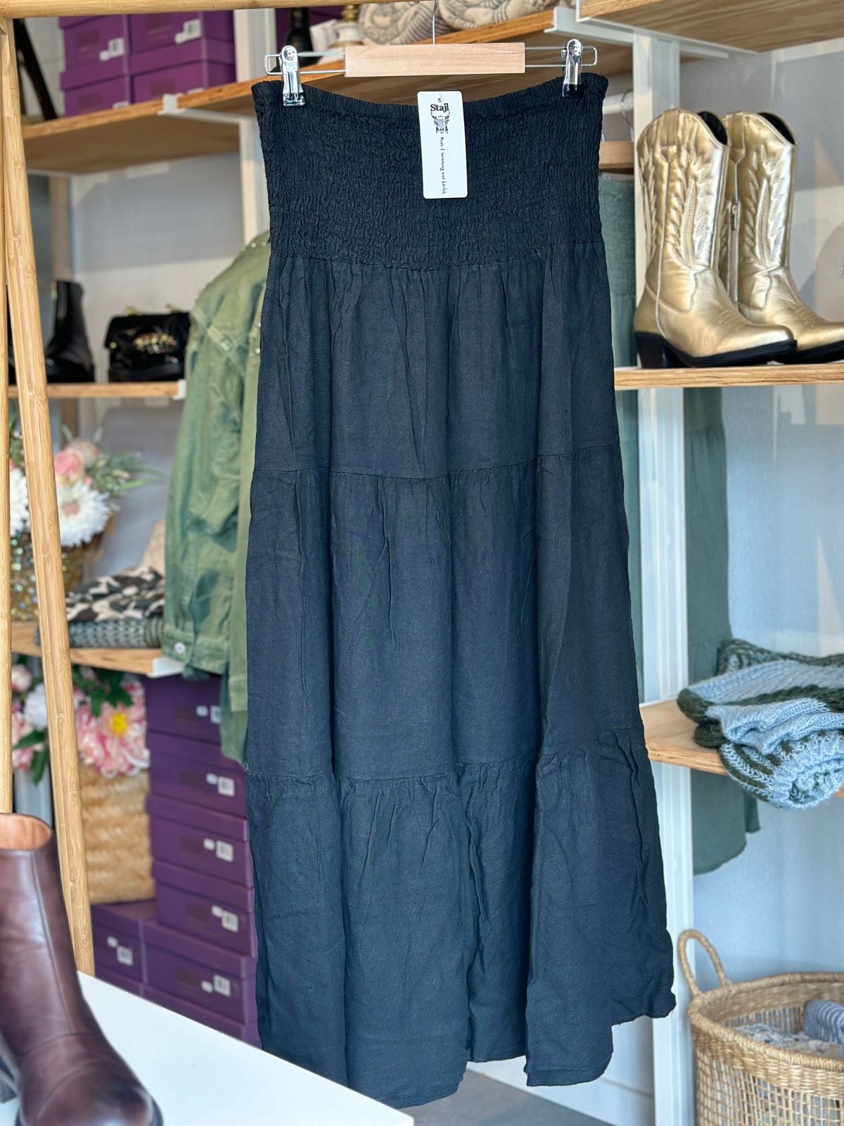 Stäjl Boho Skirt-Black