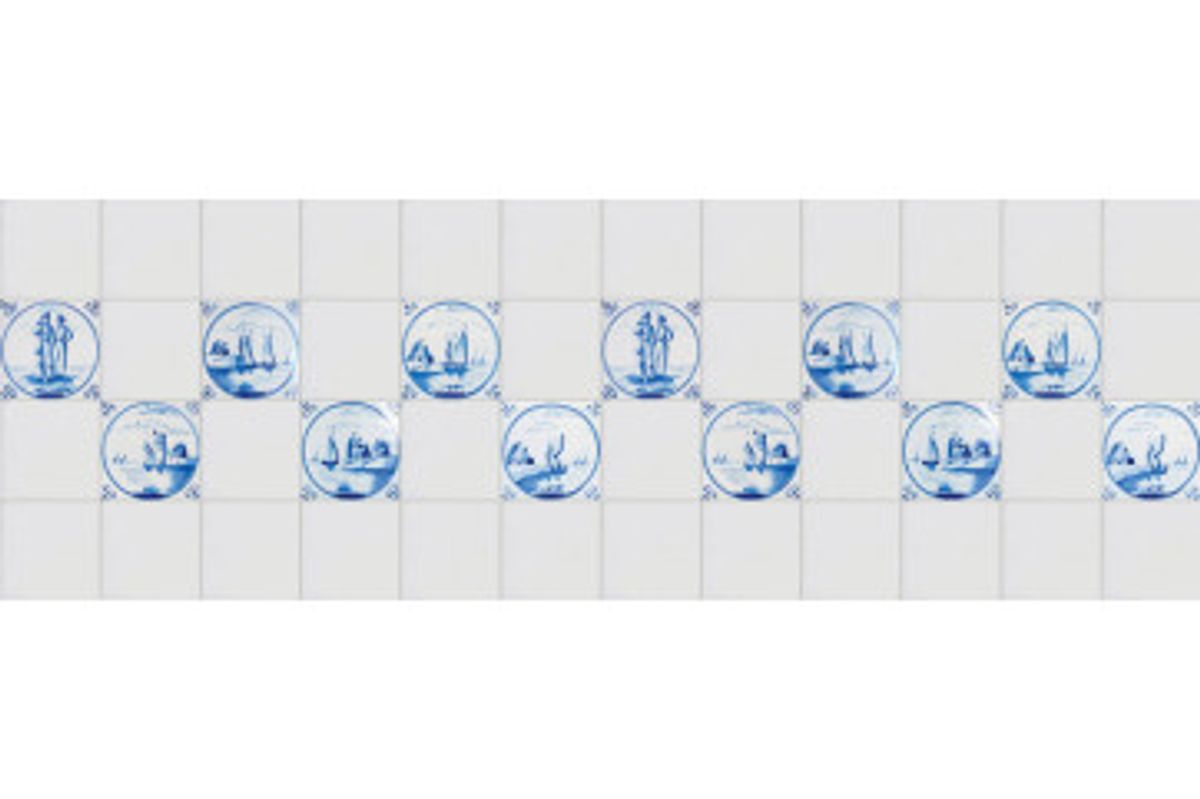 Stænkfolie til køkken - Blue Delft Tiles