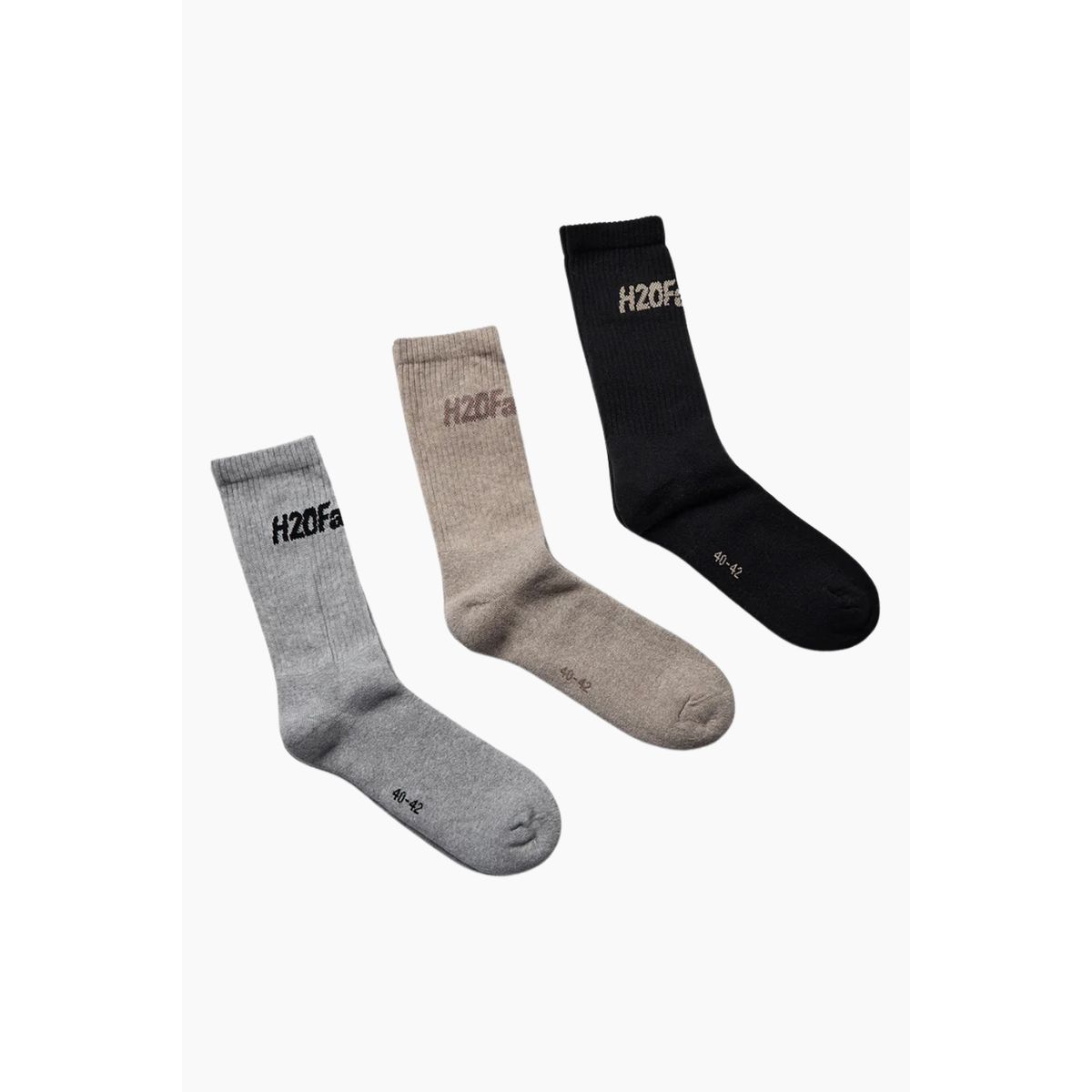 Suck Socks 3 Pack - Black/Beige/Grey - H2O Fagerholt - Mønstret 40-42