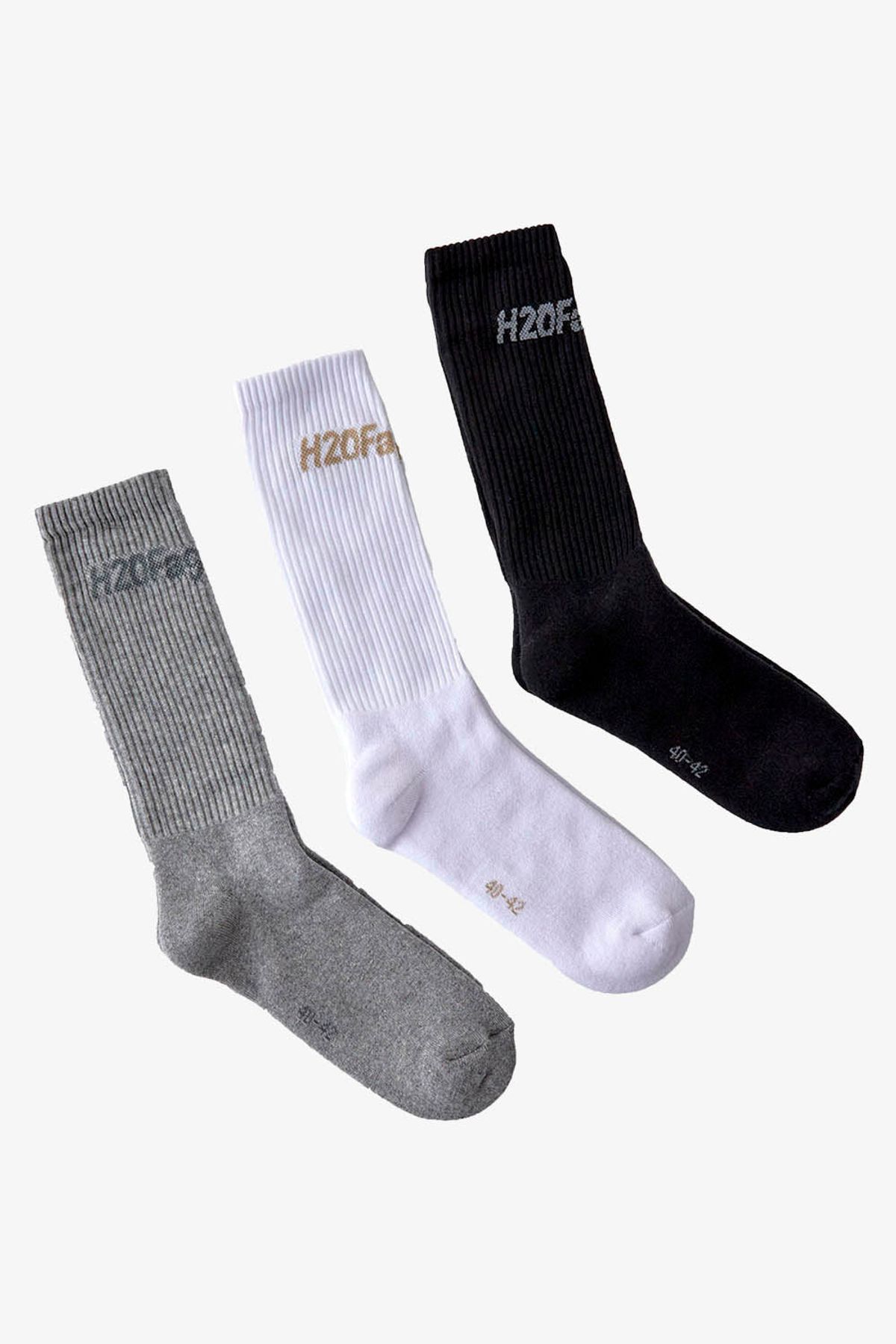 Suck Socks 3-pack - Black/White/Grey Mel - H2O Fagerholt - Grå 36-39