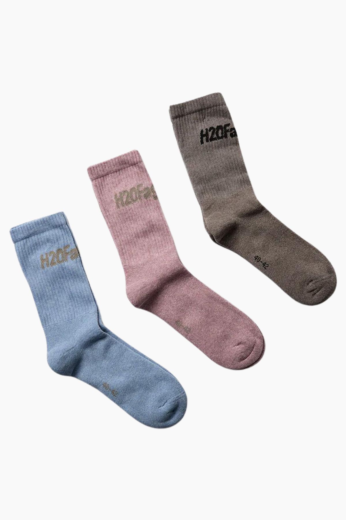 Suck Socks 3 Pack - Brown/Light Pink/Light Blue - H2O Fagerholt - Mønstret 36-39