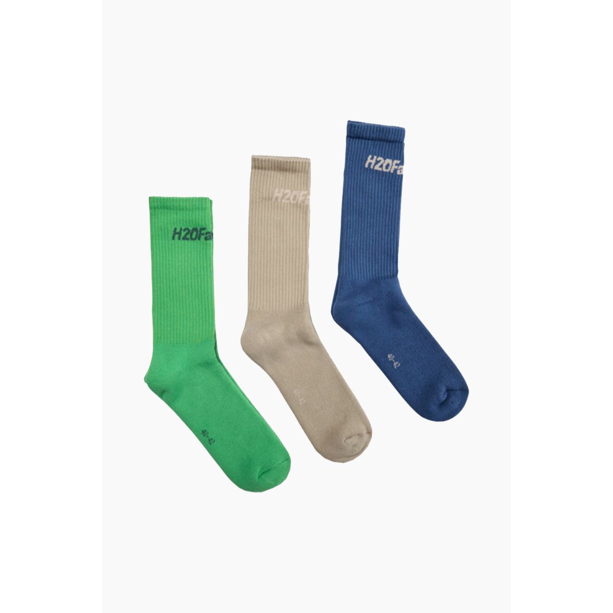 Suck Socks 3 Pack - Indigo Blue/Aluminium/Bright Green - H2O Fagerholt - Blå 32-35