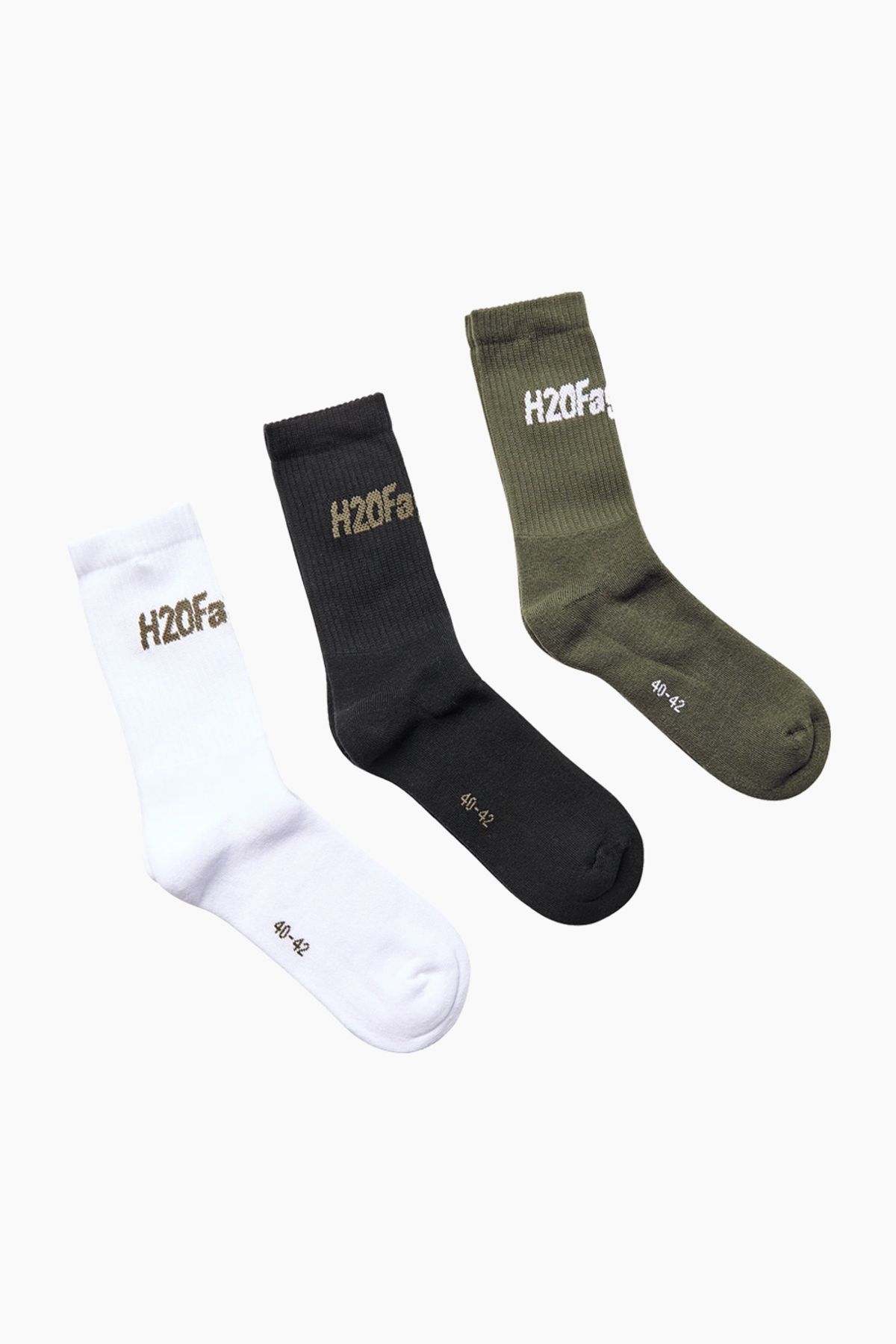 Suck Socks 3 Pack - White/Black/Forest Green - H2O Fagerholt - Sort 36-39