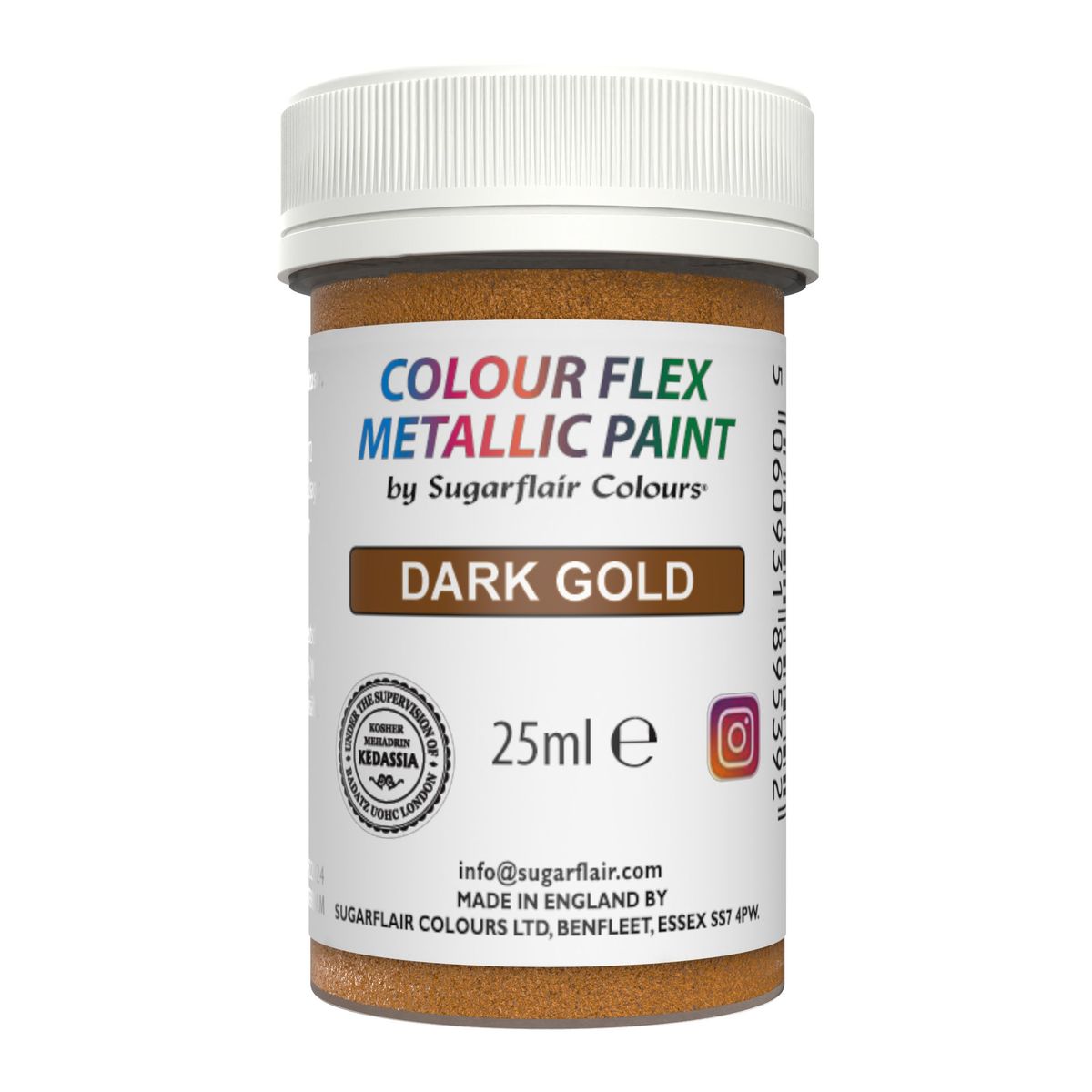 Sugarflair, Dark Gold Metallic Paint - 25ml