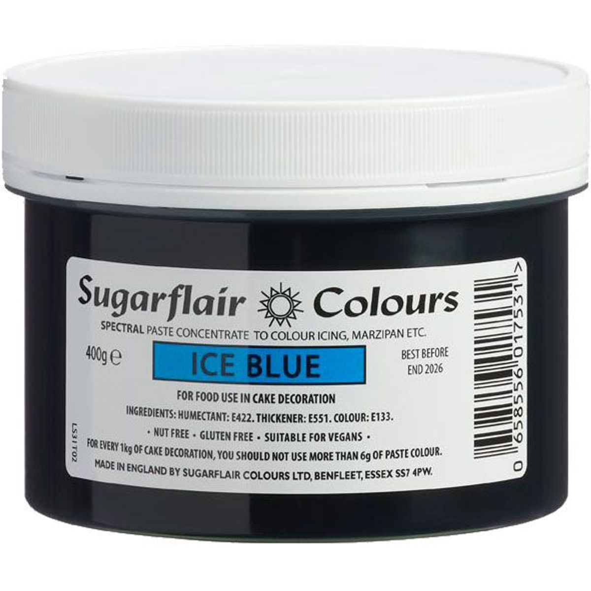 Sugarflair Pastafarve, Ice Blue - 400g