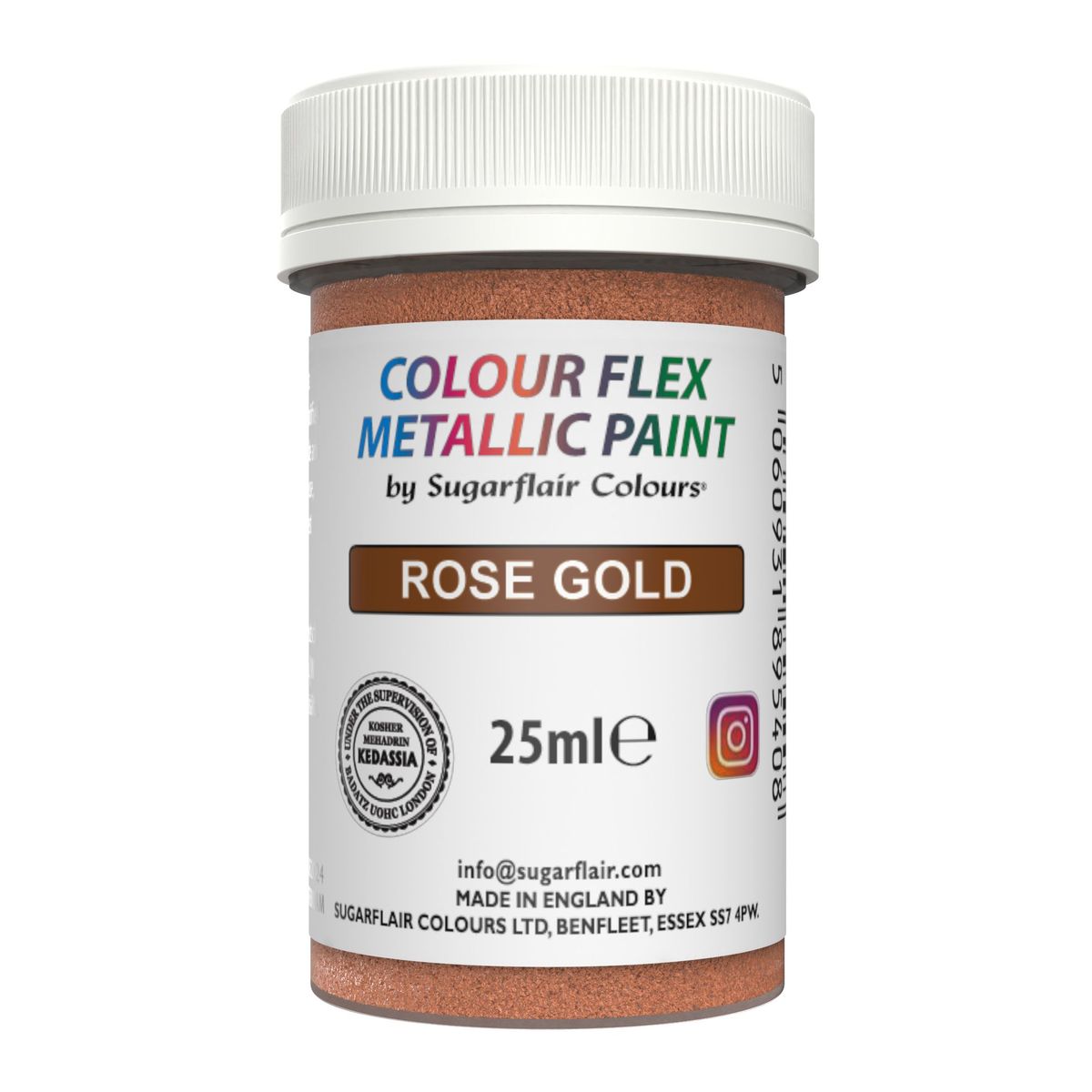 Sugarflair, Rose Gold Metallic Paint - 25ml