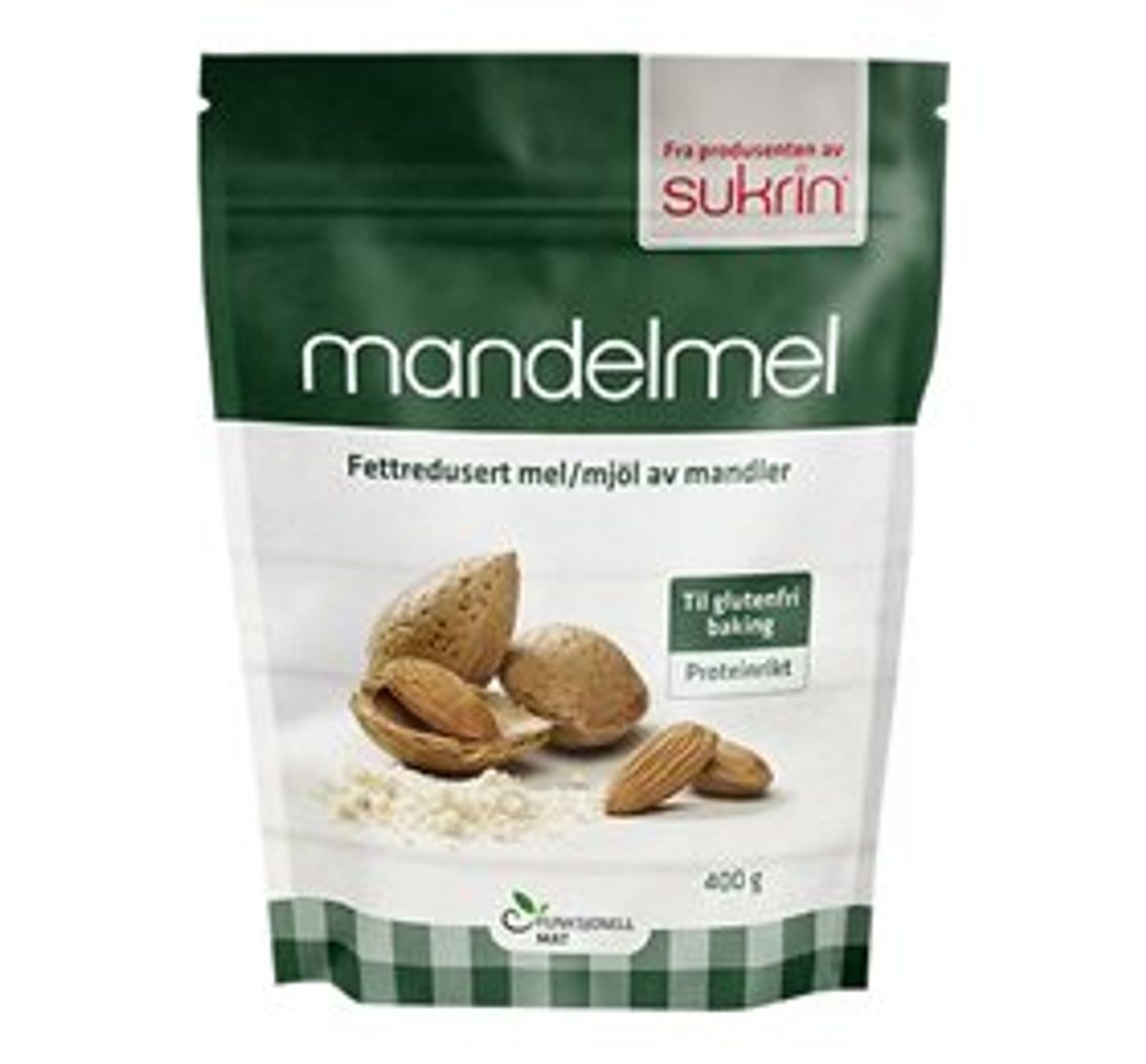 Sukrin Mandelmel fedtreduceret 400 g.