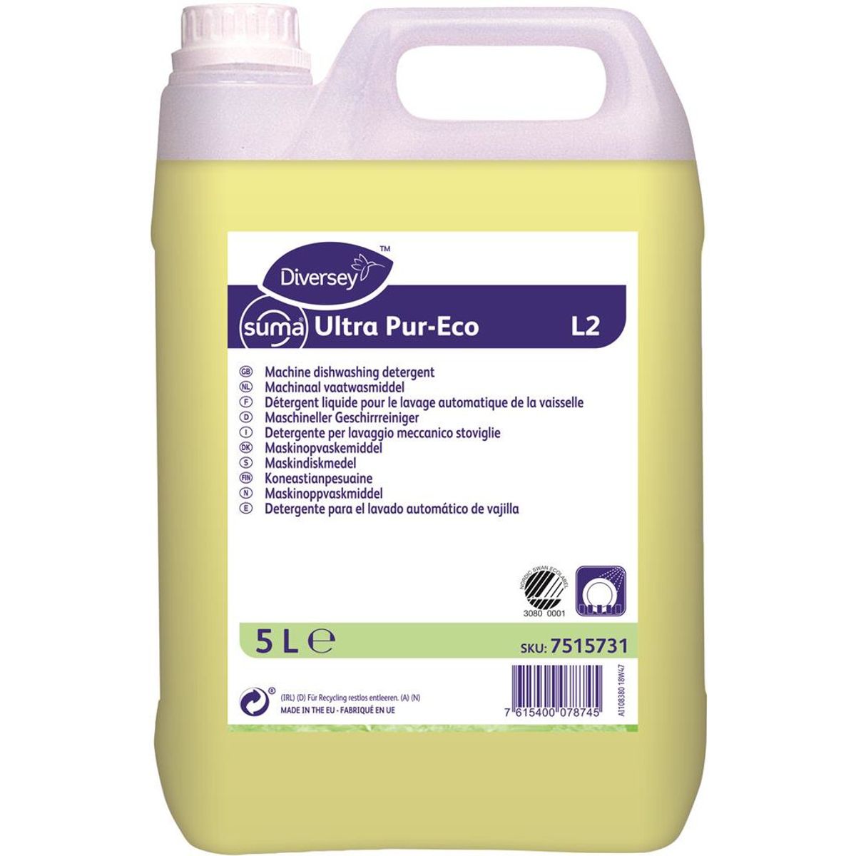 Suma Ultra Pur-Eco L2, flydende maskinopvask, 5 L