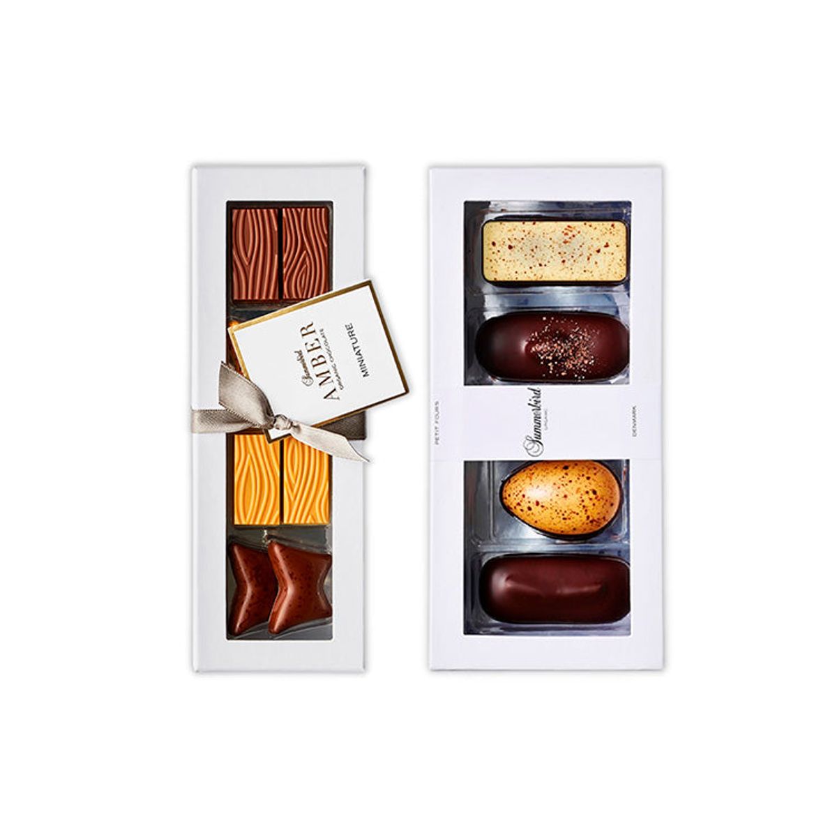 Summerbird gaveæske 2-pak; Amber miniature & Petit Four