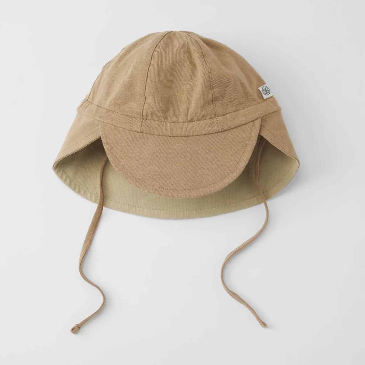 Sun hat (reversible) - Peanut Brown/Sandy Beach (0-6m)