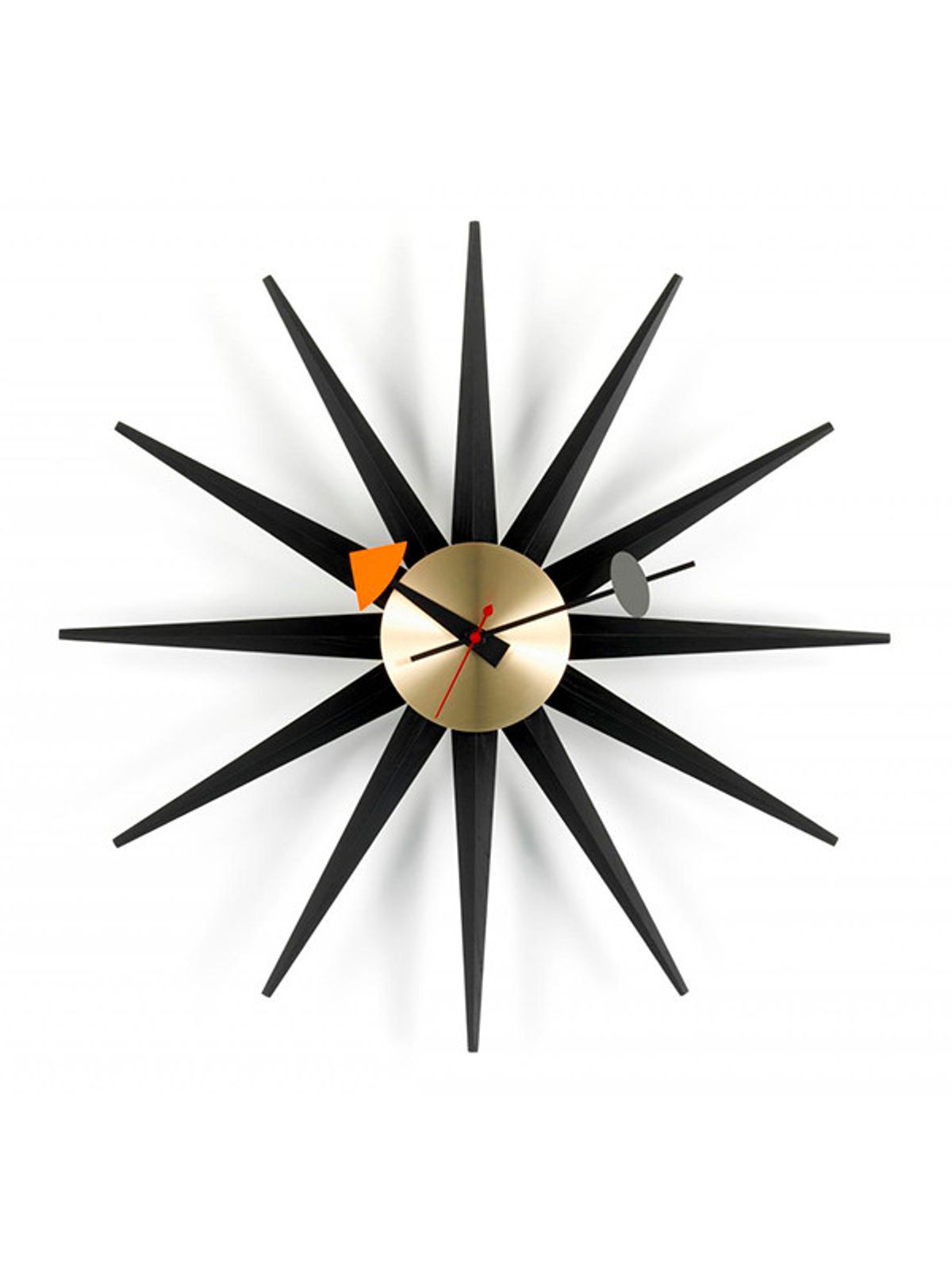 Sunburst Clock fra Vitra (Sort/messing)