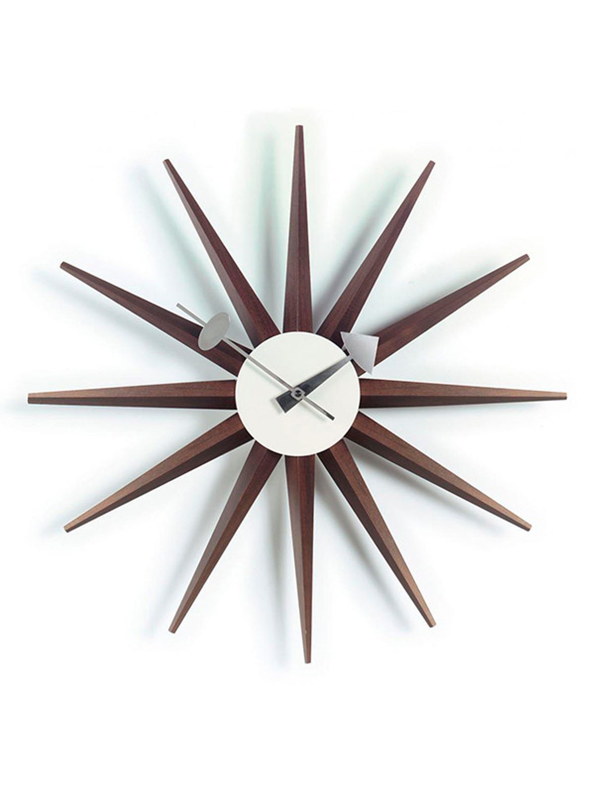 Sunburst Clock fra Vitra (valnød)