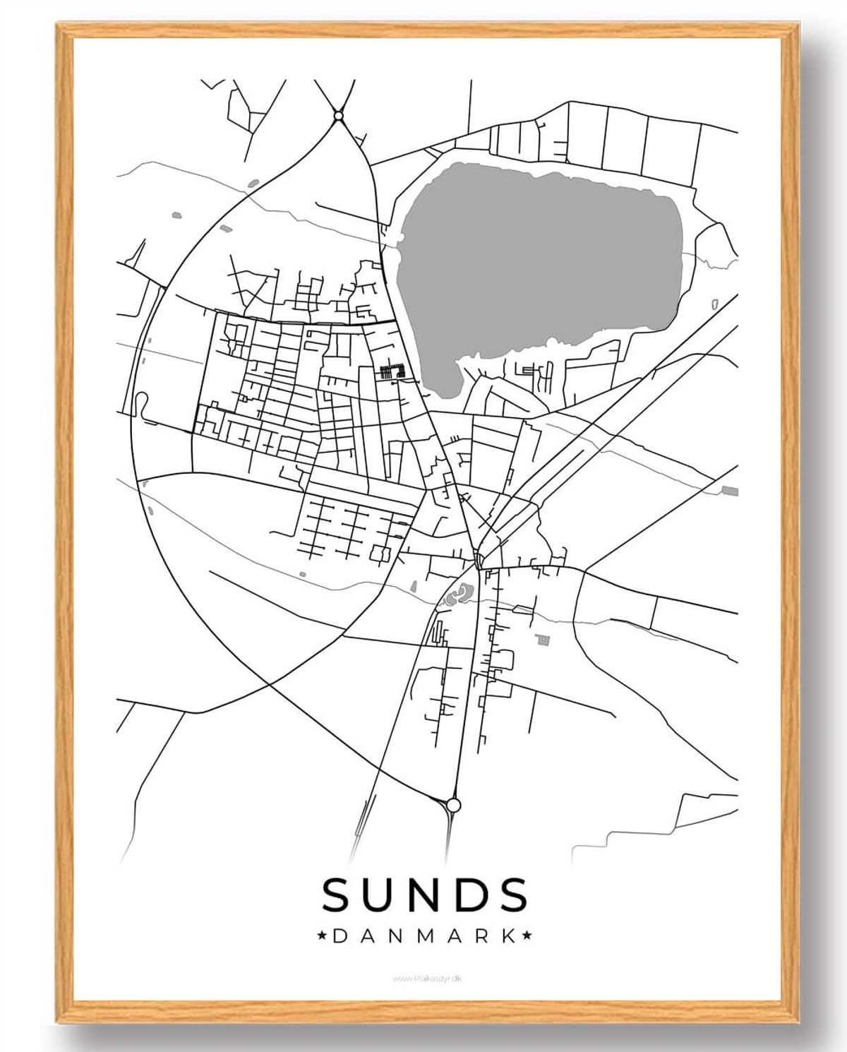 Sunds by plakat - hvid (Størrelse: L - 50x70cm (B2))