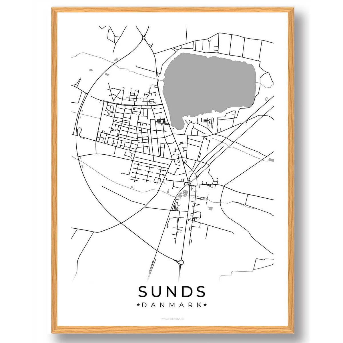 Sunds by plakat - hvid (Størrelse: XS - 15x21cm (A5))