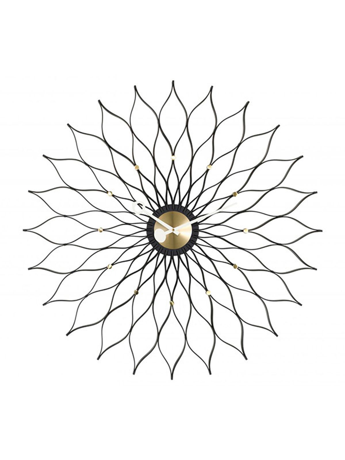 Sunflower Clock fra Vitra (Sort / messing)