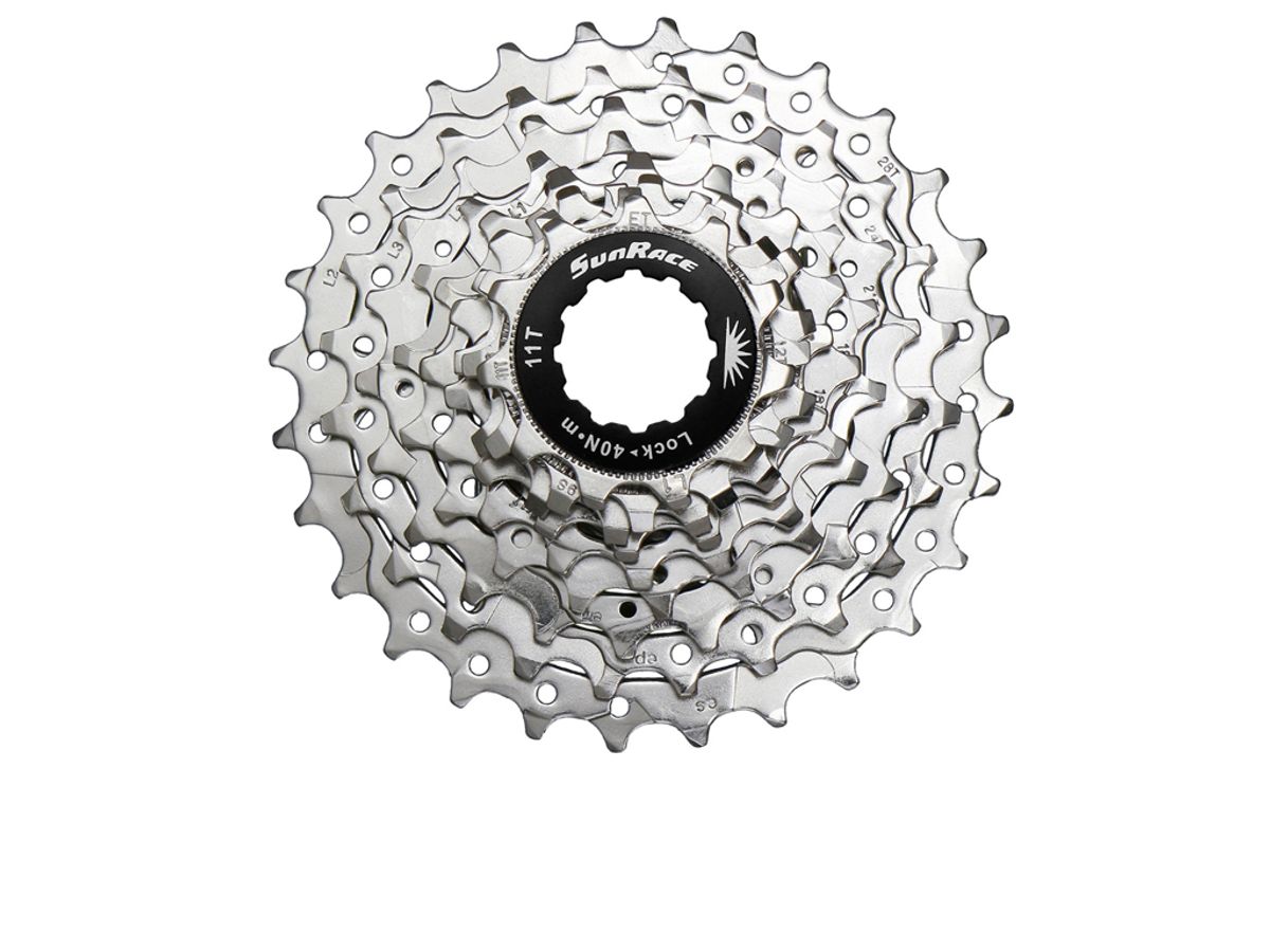 Sunrace CSR91 - Kassette 9 gear - 11-25 tands - Road - Til Shimano eller Sram - Nickel