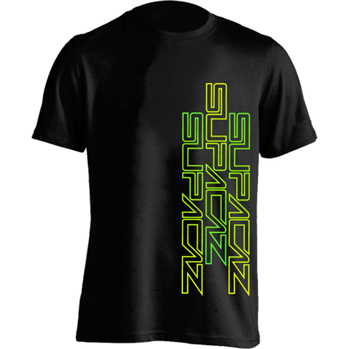 Supacaz T-shirt STR8 UP - Sort/Blå/Grøn