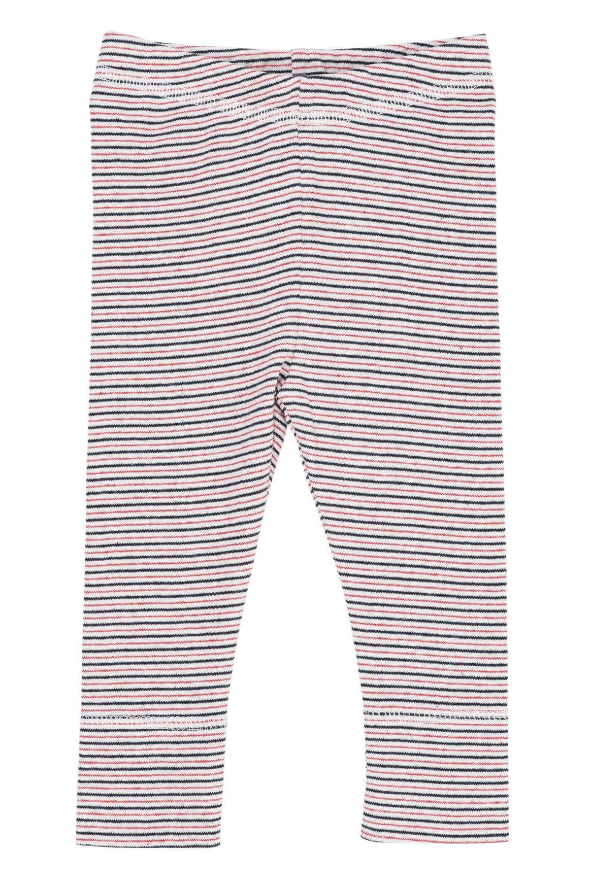 SUPER BLØDE LEGGINGS MED STRIBER - BLUE/RED STRIPE - BLUE/RED STRIPE / 56