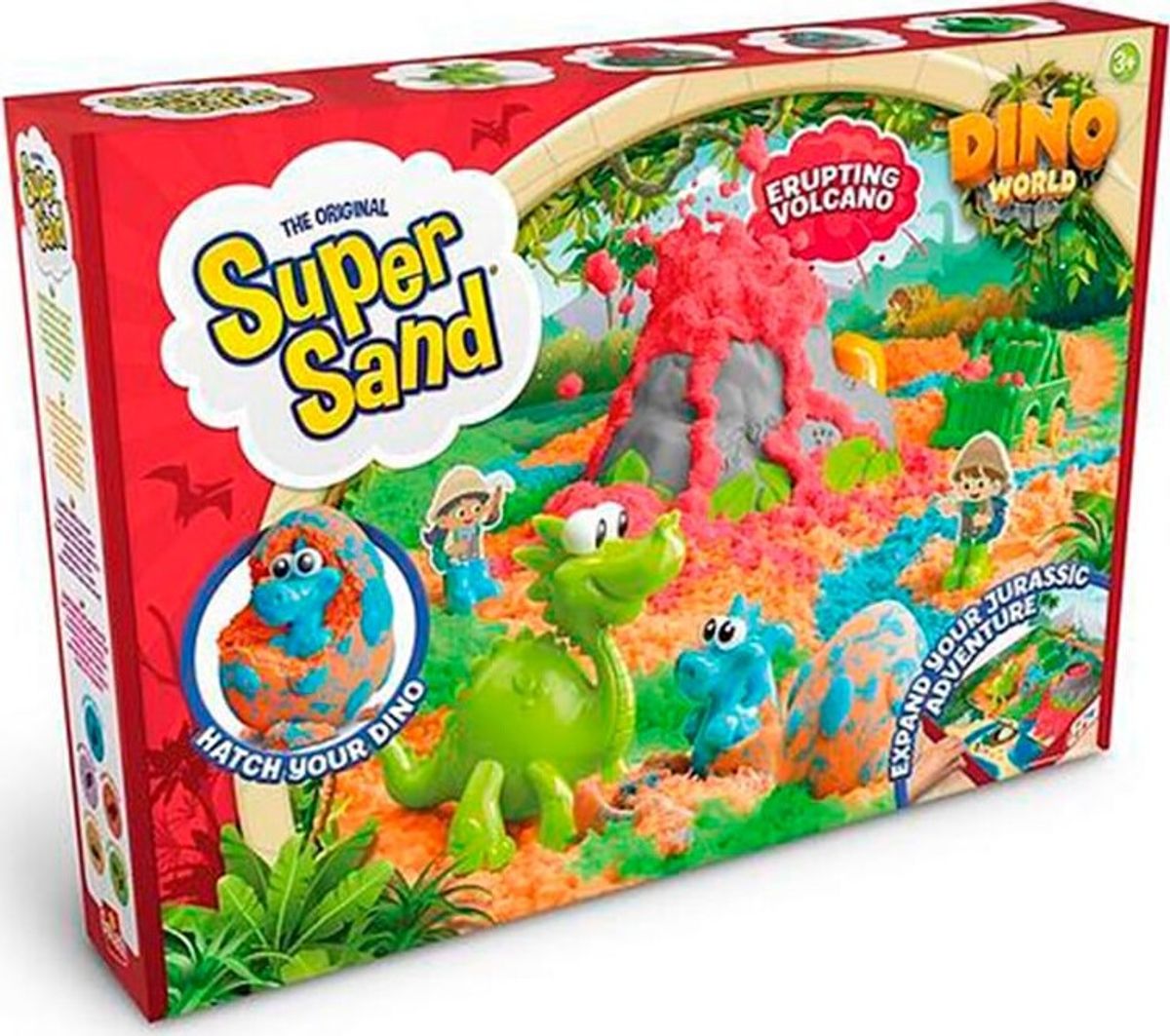 Super Sand - Dinosaur World - Legesand Sæt Til Børn