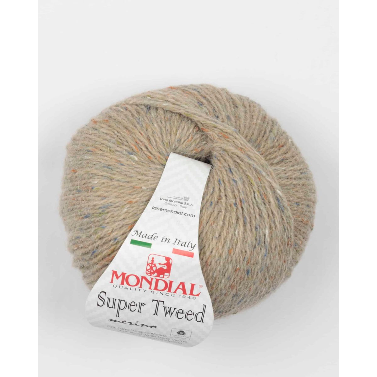 Super Tweed fra Mondial i mange farver - 419 Beige - 20% Viskose, 50% Merinould, 30% Alpaka