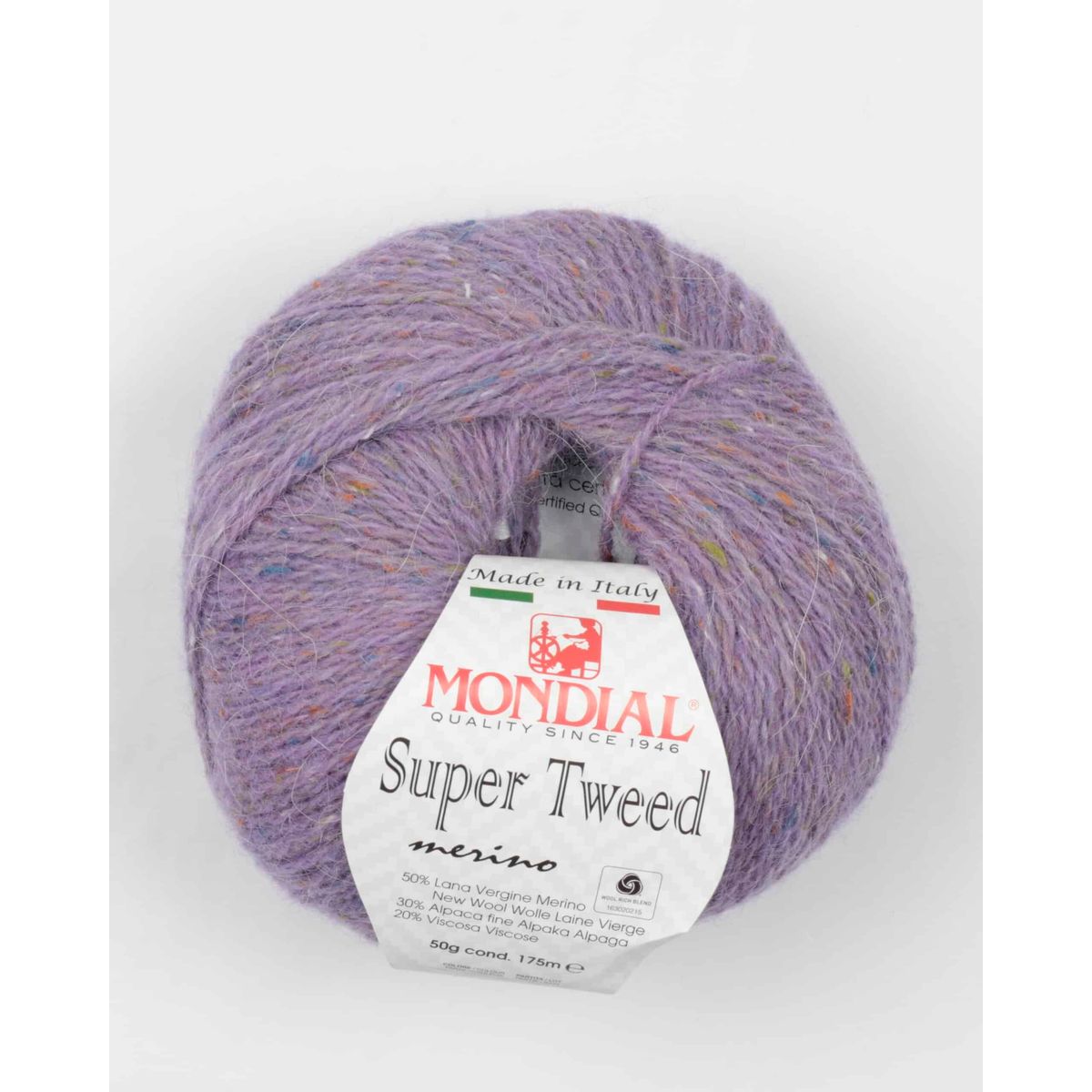 Super Tweed fra Mondial i mange farver - 426 Lilla - 20% Viskose, 50% Merinould, 30% Alpaka