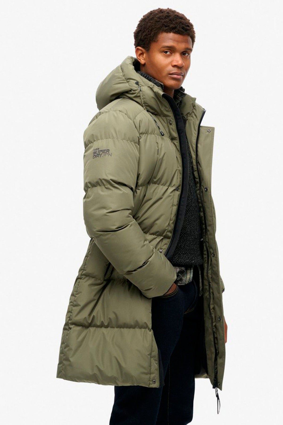 Superdry Hooded Sports Puffer Mid Jkt