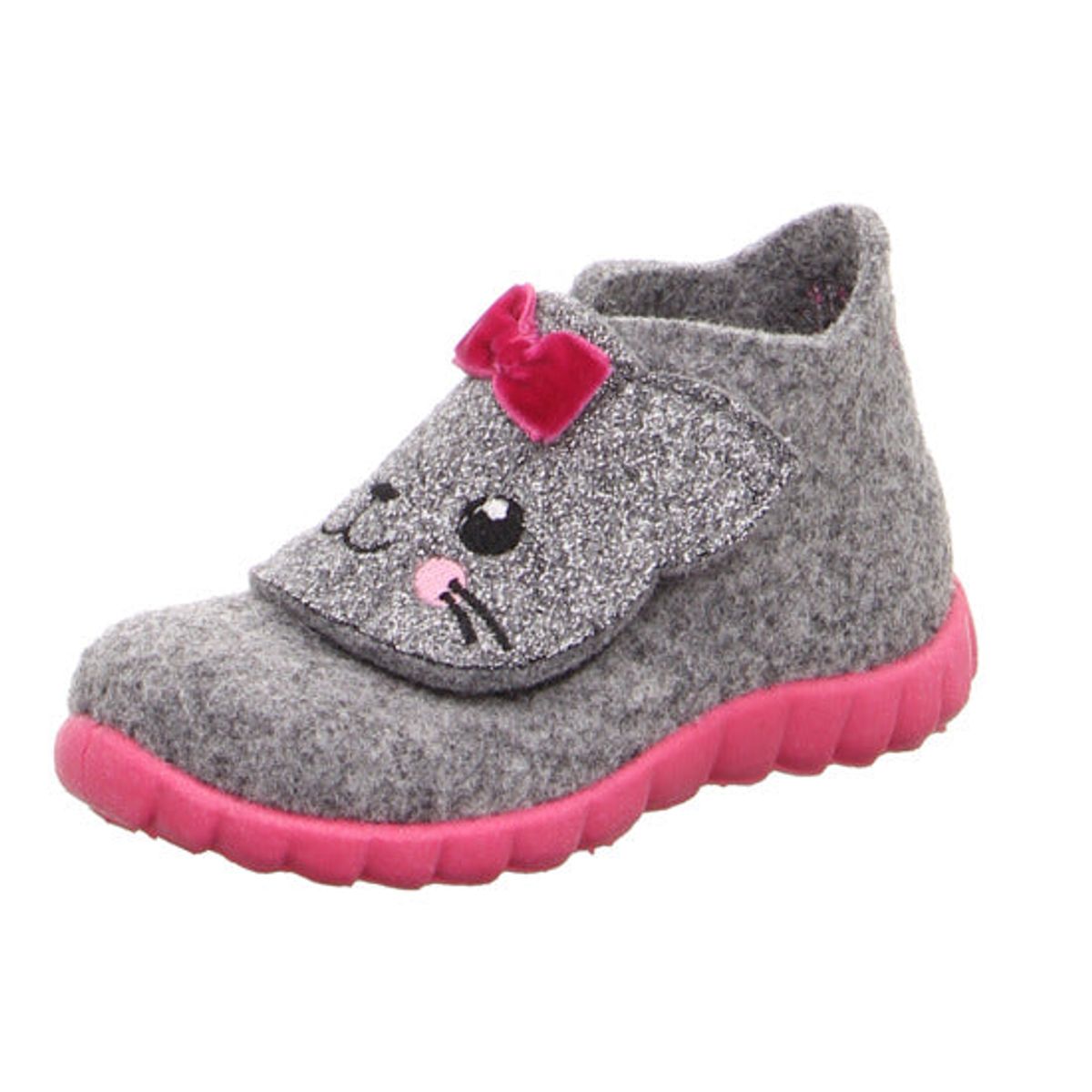 Superfit - Happy Hjemmesko, 66-0094 - Pink/Grey Cat - 21