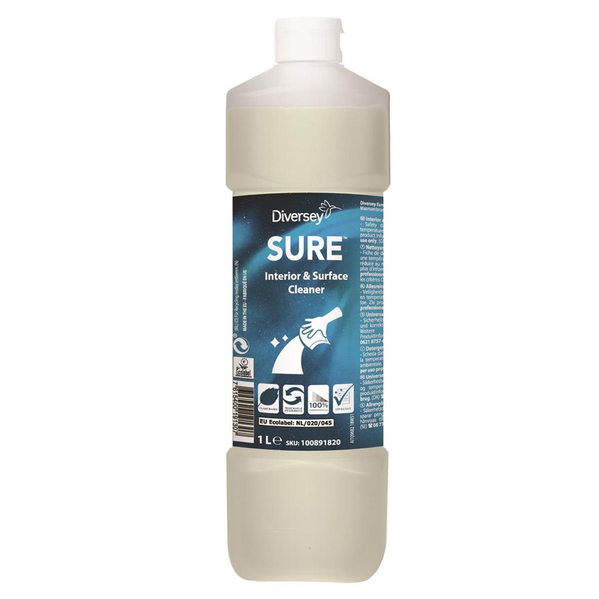 SURE Interior & Surface cleaner, plantebaseret universal rengøringsmiddel, 1 L