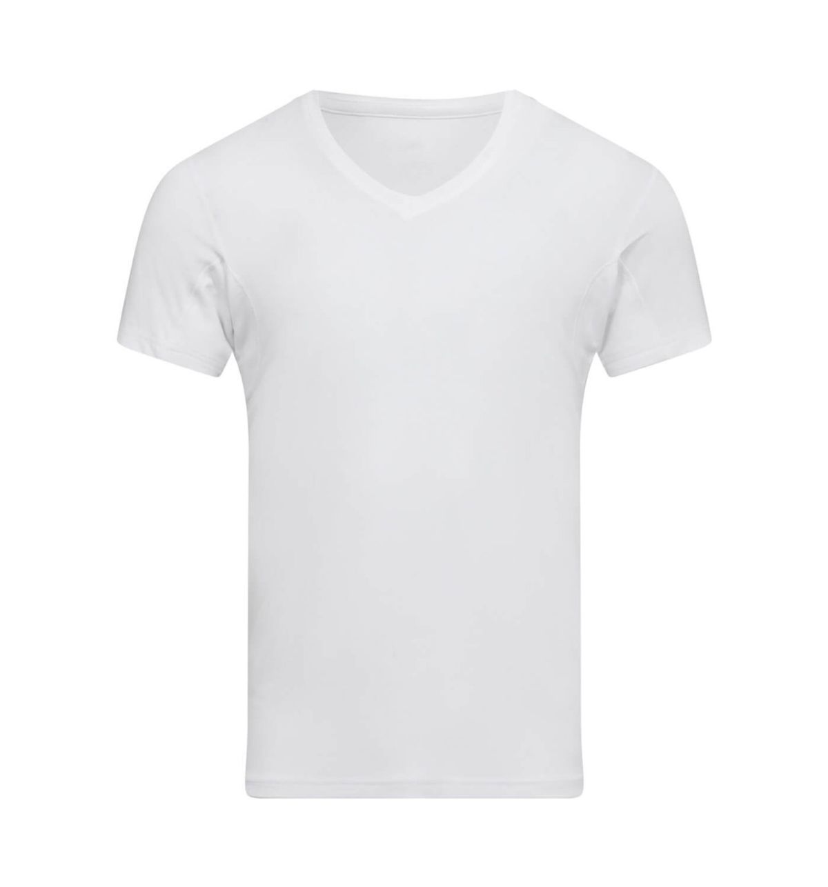 Svedblokerende bambus T-shirt med V-hals fra JBS, Hvid str. 2XL