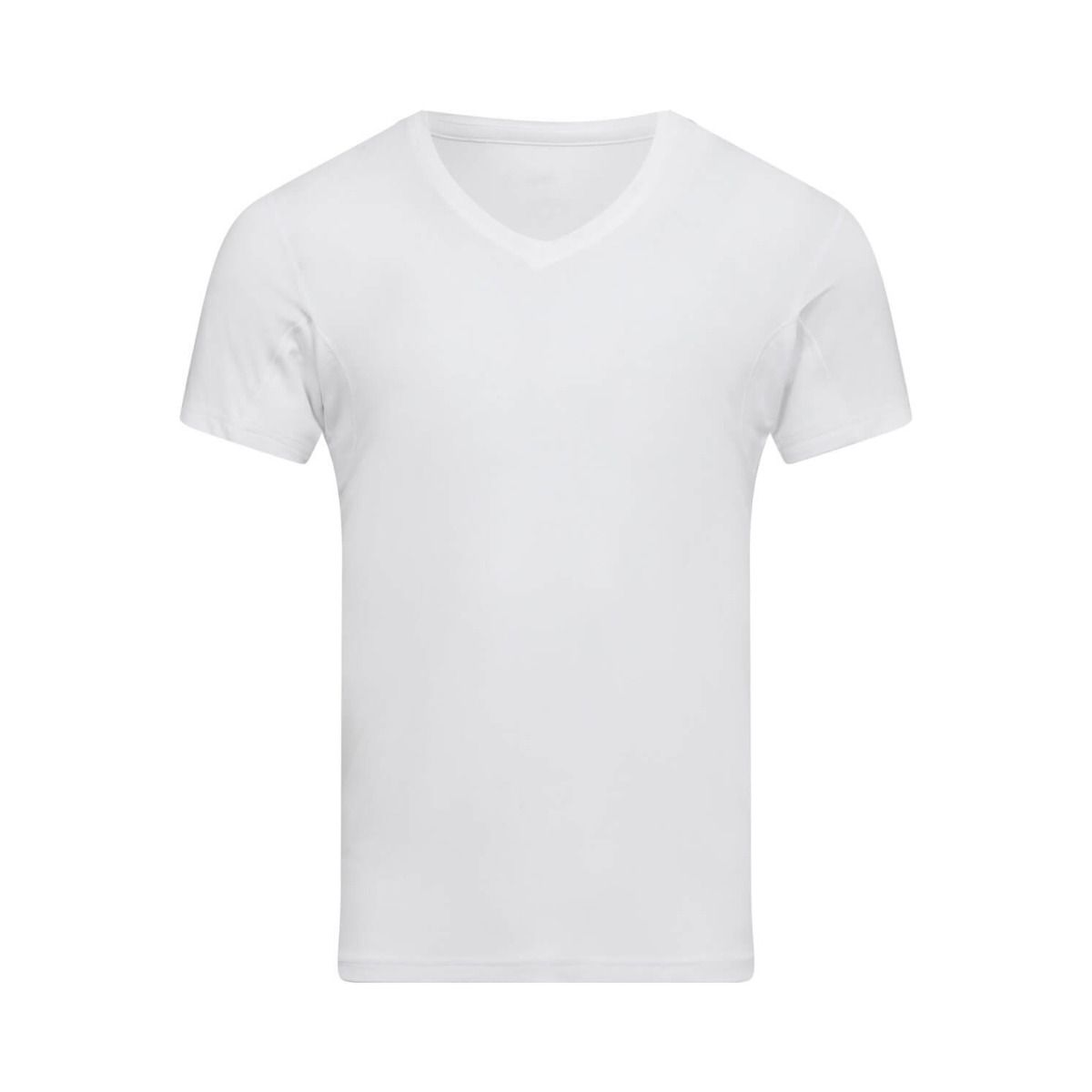 Svedblokerende bambus T-shirt med V-hals fra JBS, Hvid str. 3XL