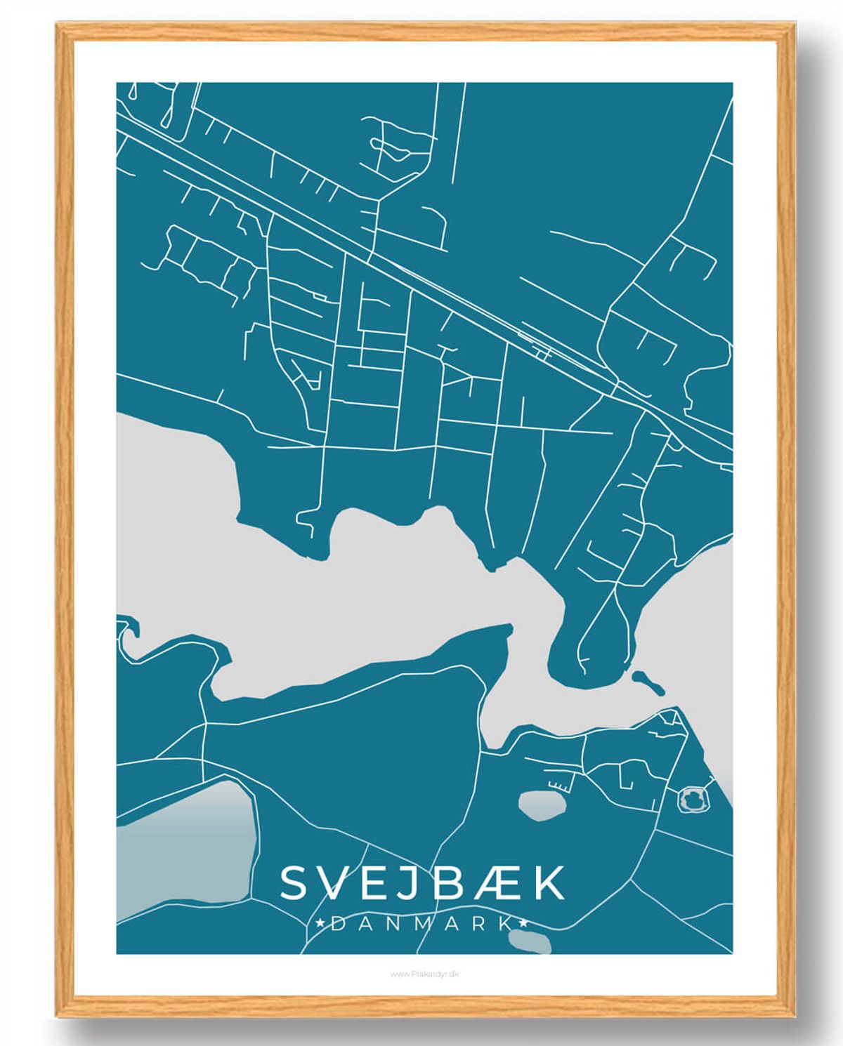 Svejbæk by plakat - blå (Størrelse: L - 50x70cm (B2))