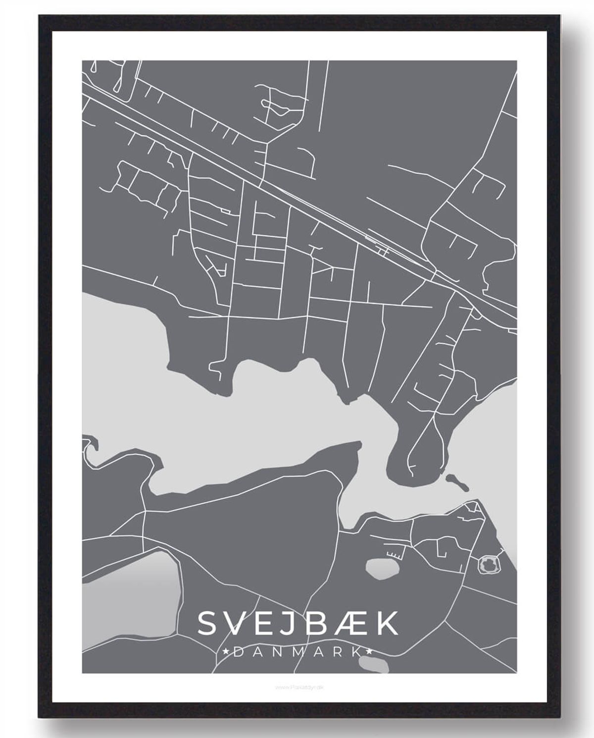 Svejbæk by plakat - grå (Størrelse: L - 50x70cm (B2))