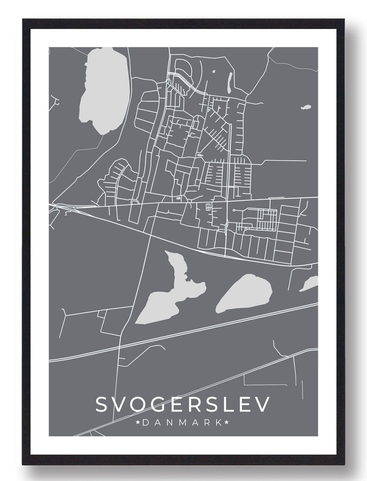 Svogerslev by plakat - grå (Størrelse: L - 50x70cm (B2))