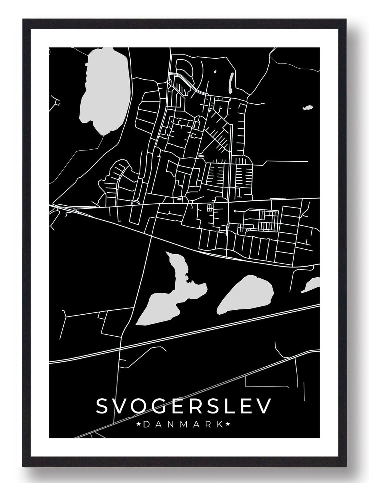 Svogerslev by plakat - sort (Størrelse: L - 50x70cm (B2))