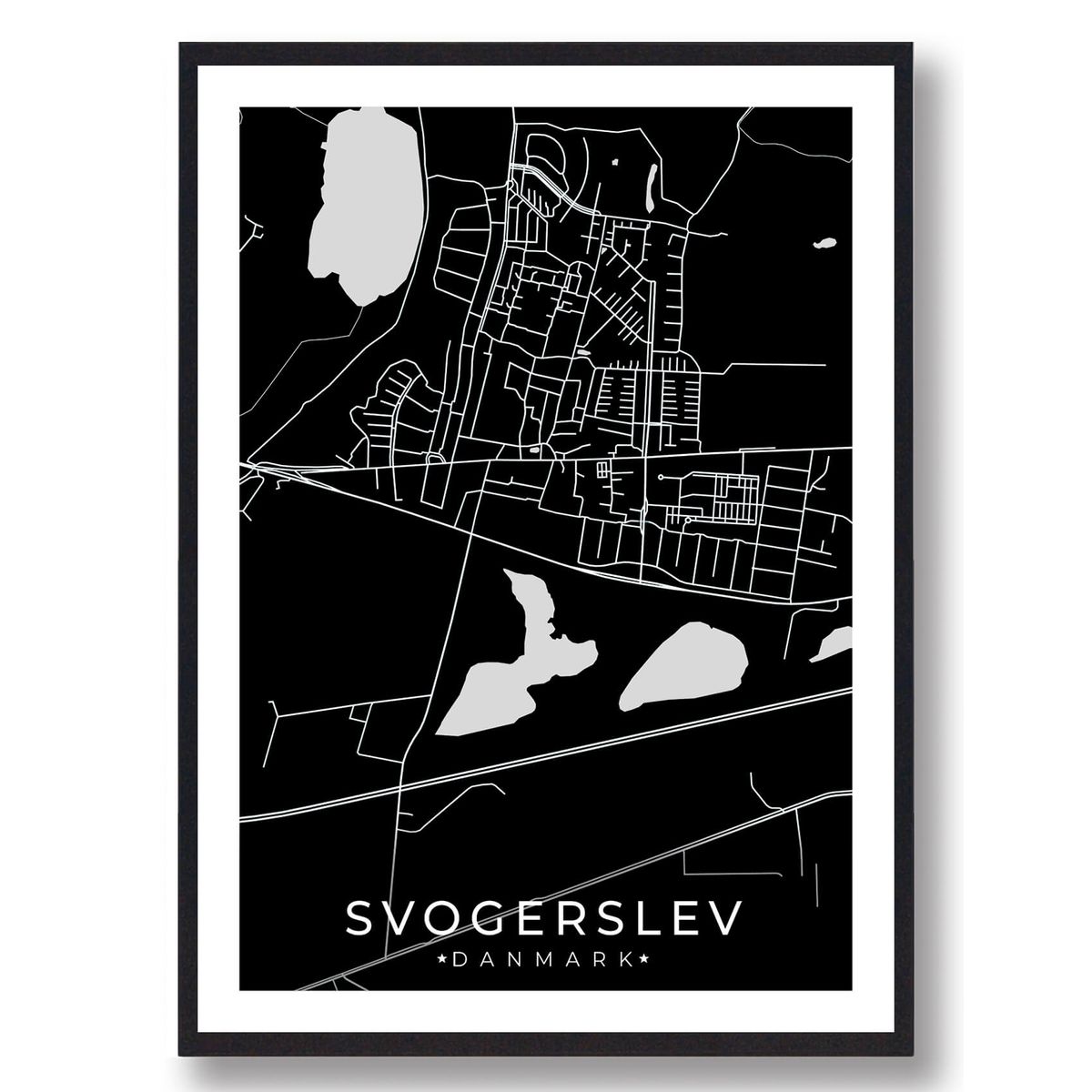 Svogerslev by plakat - sort (Størrelse: S - 21x29,7cm (A4))