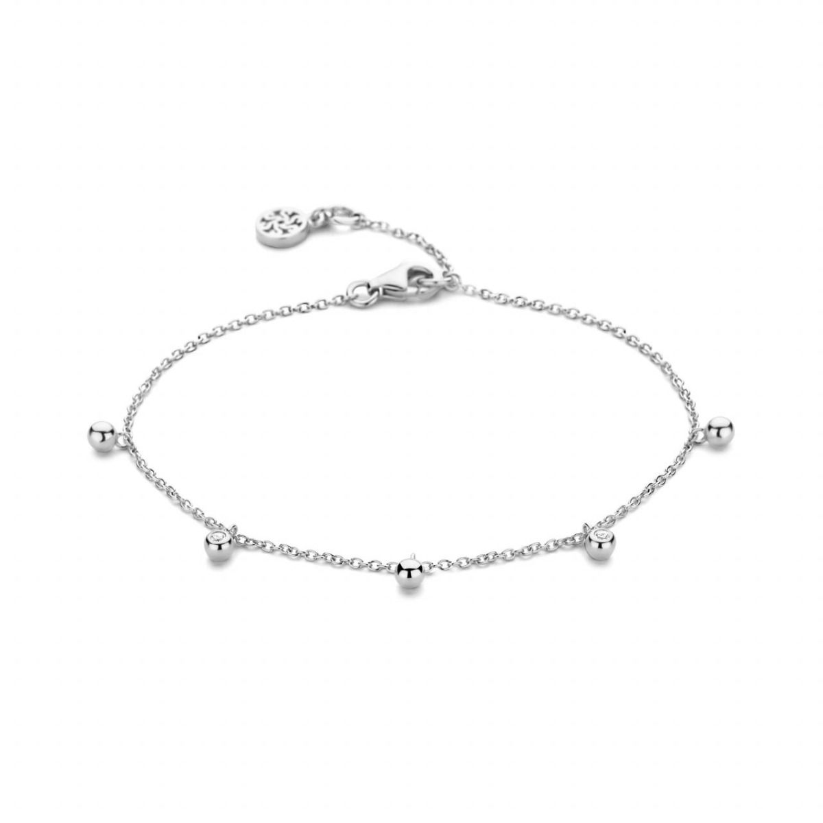 Sway Bracelet 14 Karat Hvidguld Armbånd fra Spirit Icons med Brillanter 0,04 Carat W/VS