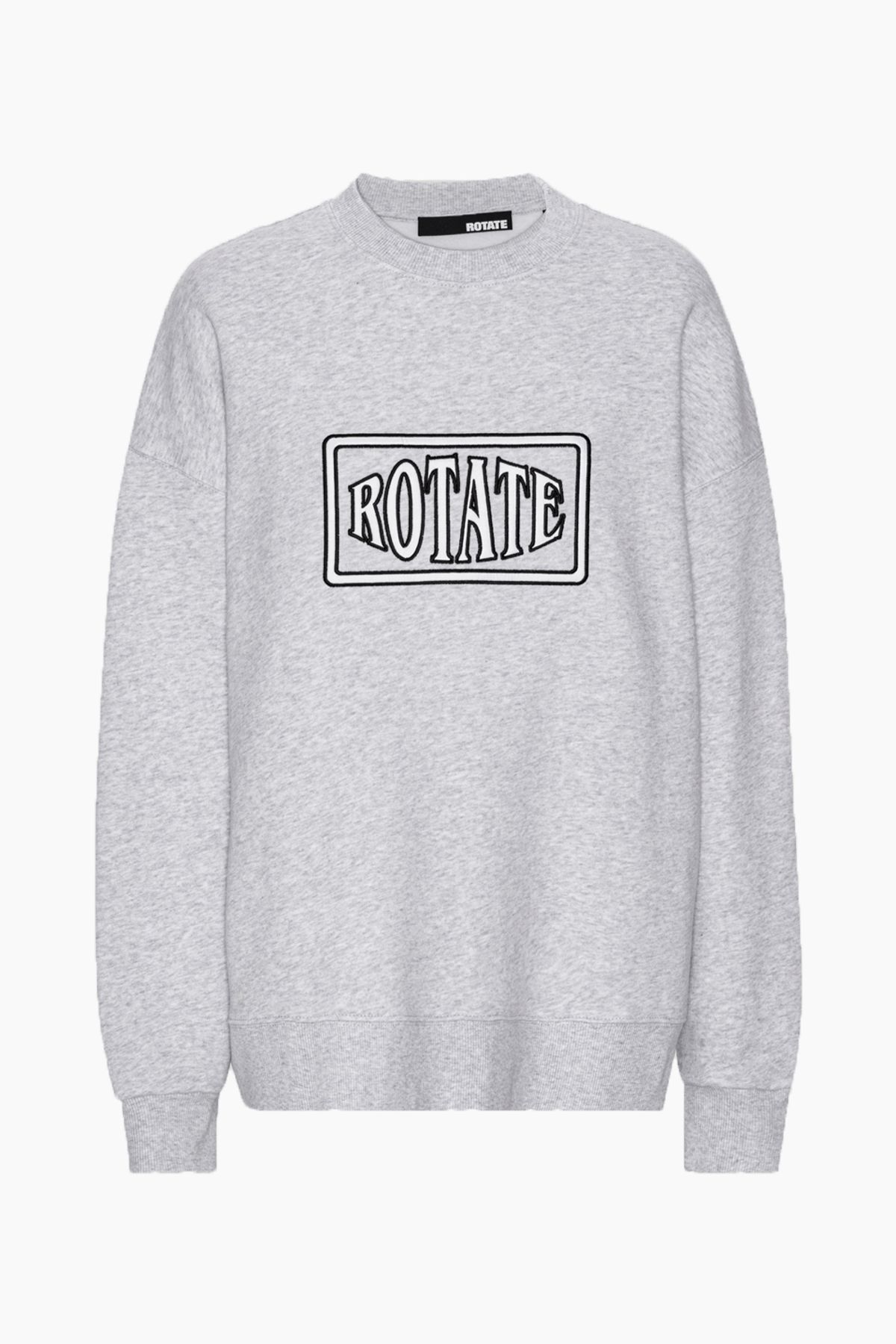 Sweat Crewneck With Logo - Light Grey Melange - ROTATE - Grå M