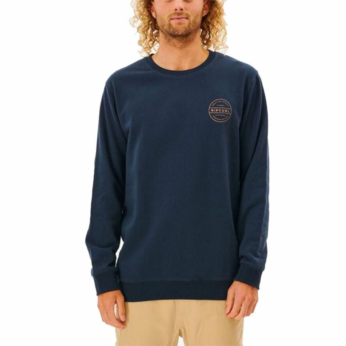 Sweaters uden Hætte til Mænd Rip Curl Re Entry Crew Marineblå L