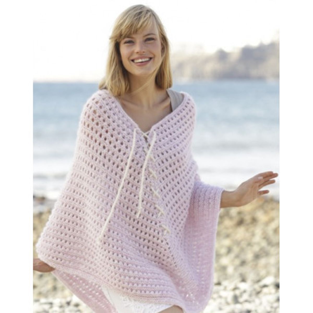 Sweet Crush by DROPS Design - Poncho Strikkeopskrift str. S/M - XXXL - XX-Large