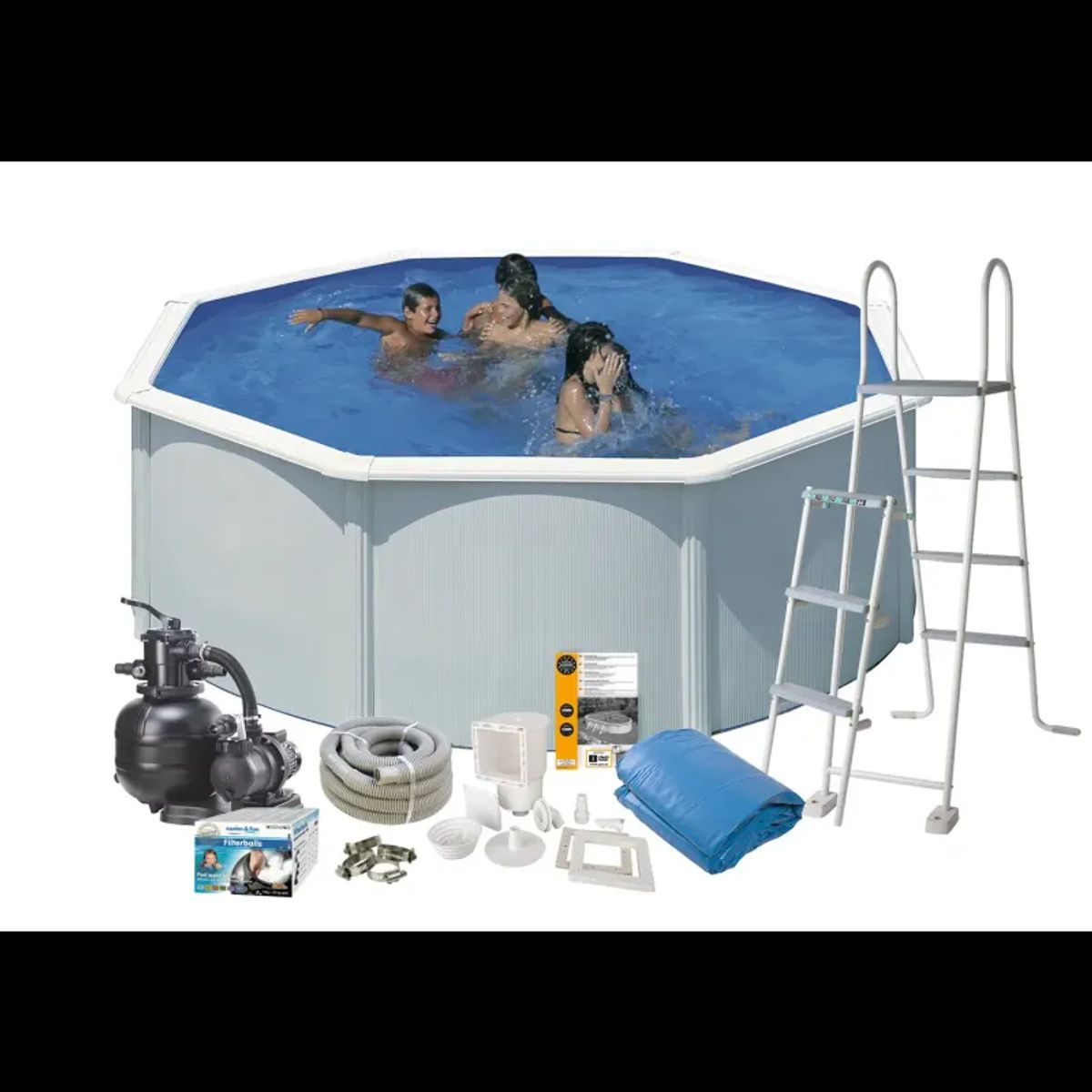 Swim & Fun Pool Basic 120 Ø350 cm Hvid - 2700