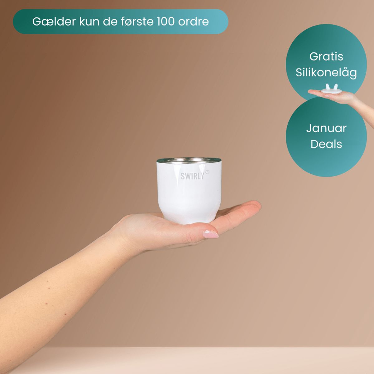 Swirly Flaskevarmer - Gratis NUK adapter smal / Hvid