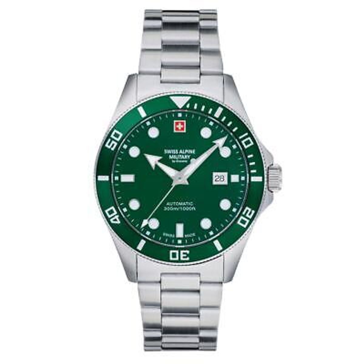 Swiss Alpine Milietary Diver Automatic Green Herreur