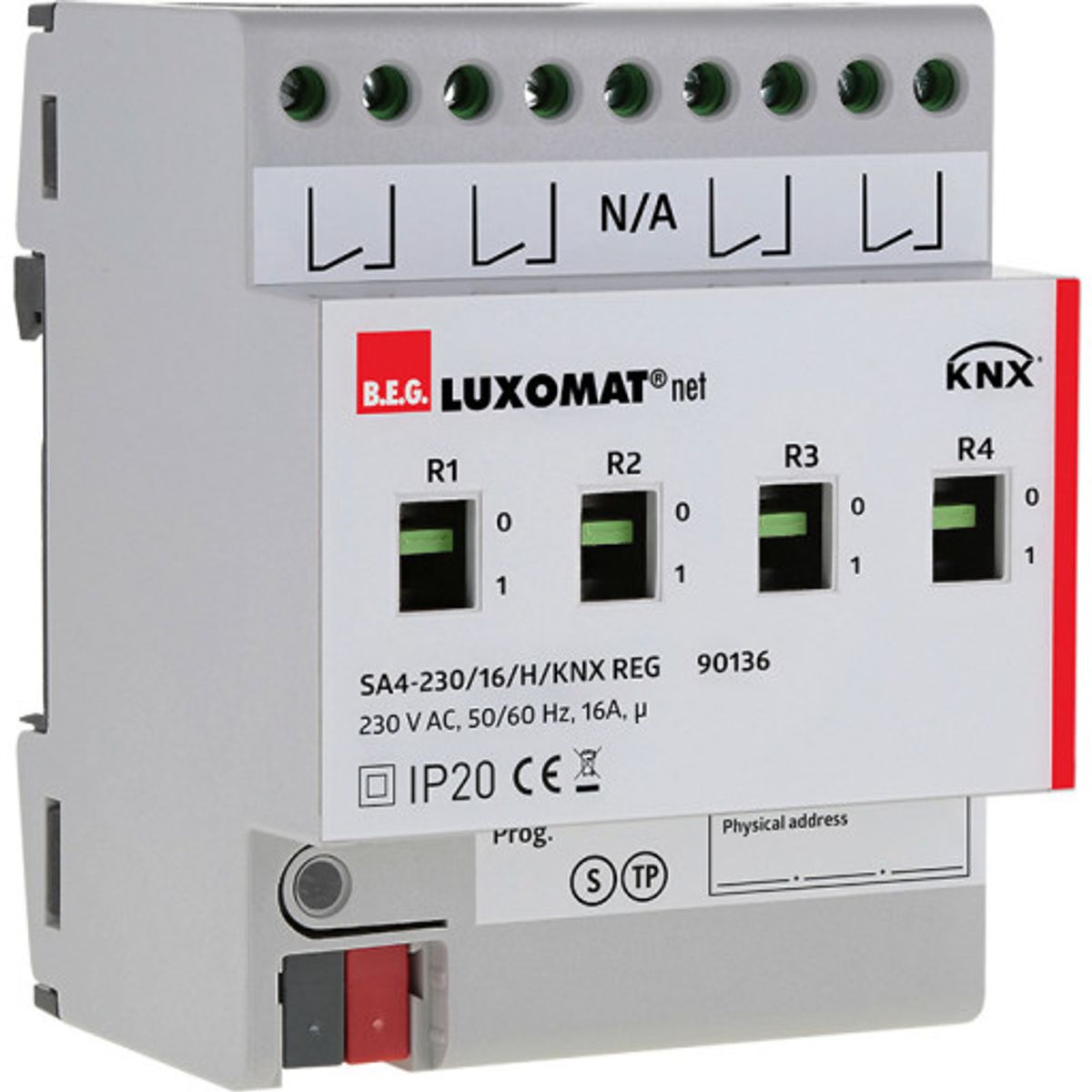 Switch aktuator SA4 - 230 / 16 / H / KNX REG grå