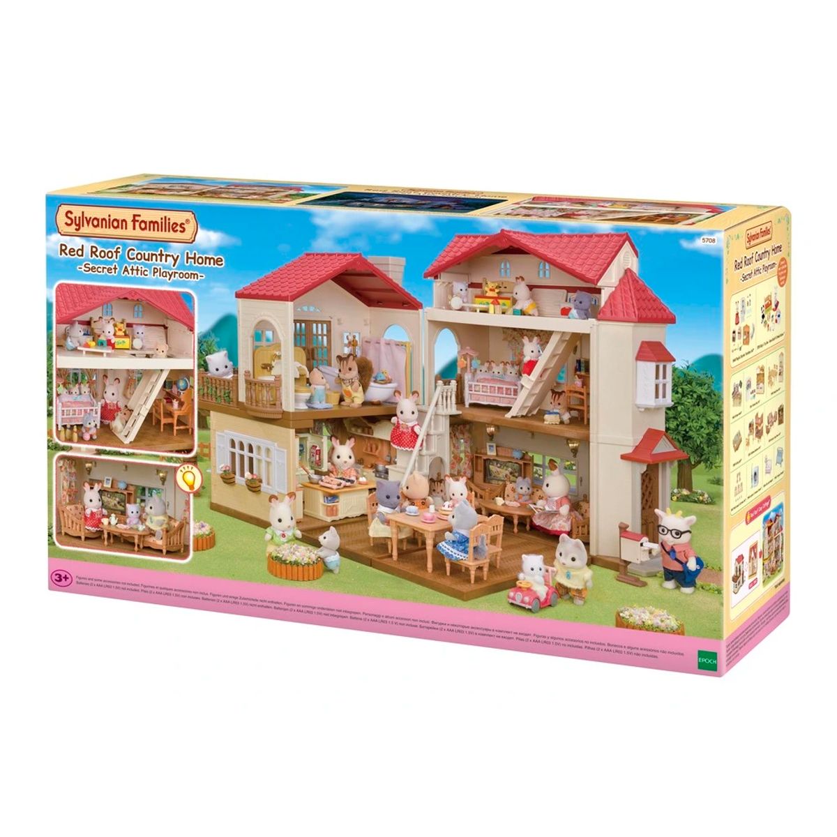 Sylvanian Families Byhus med Lys - med hemmeligt loftsrum