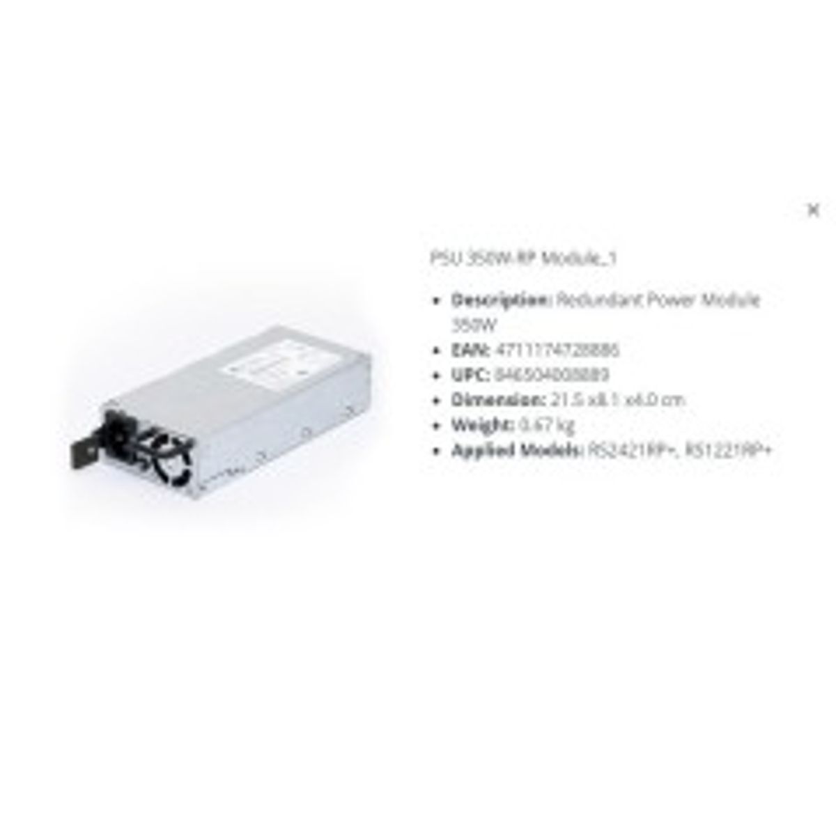 Synology Redundant Power Module 350W -